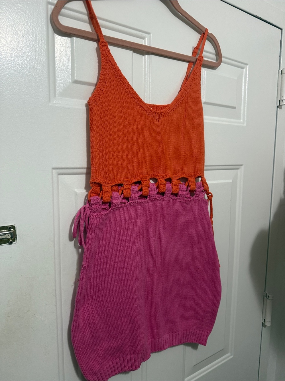 Blue Blush Orange and Pink Knit Mini Dress - Picture 2 of 11